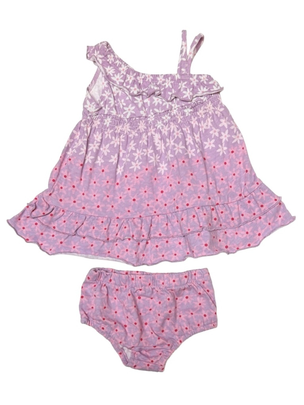 Babies “R” Us Girl’s 2-Piece Floral Ruffle Pink And Purple Sundress 6-9M